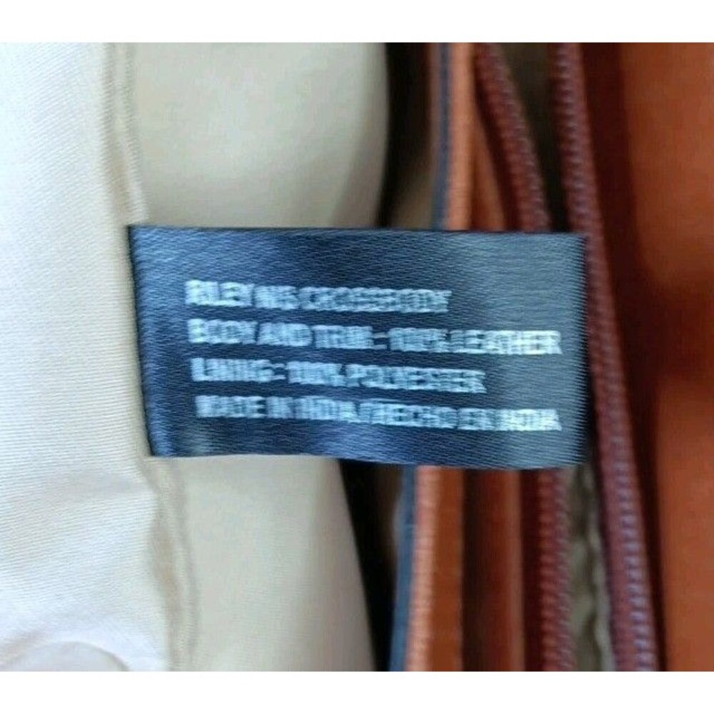 Lodis Riley Crossbody Handbag Purse Brown Leather Adjustable Zip Top EUC - Picture 8 of 8